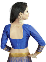 New Designer Cotton Blue Silk Saree