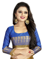 New Designer Cotton Blue Silk Saree