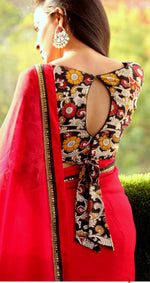 Womens Red Color Georgette Saree With Blouse