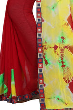 Womens Festive Design Shiffone Silk Printed Saree With Blouse