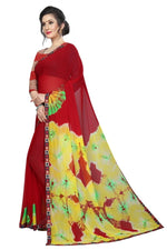 Womens Festive Design Shiffone Silk Printed Saree With Blouse