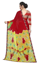 Womens Festive Design Shiffone Silk Printed Saree With Blouse