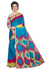 Womens Festive Design Shiffone Silk Printed Saree With Blouse