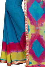 Womens Festive Design Shiffone Silk Printed Saree With Blouse