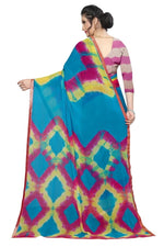 Womens Festive Design Shiffone Silk Printed Saree With Blouse