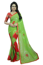 Womens Festive Design Shiffone Silk Printed Saree With Blouse