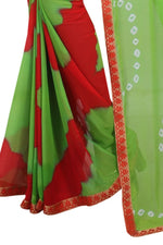 Womens Festive Design Shiffone Silk Printed Saree With Blouse