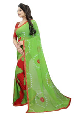 Womens Festive Design Shiffone Silk Printed Saree With Blouse