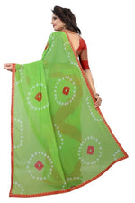 Womens Festive Design Shiffone Silk Printed Saree With Blouse