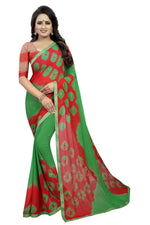 Womens Festive Design Shiffone Silk Printed Saree With Blouse