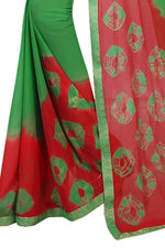 Womens Festive Design Shiffone Silk Printed Saree With Blouse
