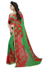 Womens Festive Design Shiffone Silk Printed Saree With Blouse