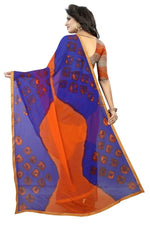 Womens Festive Design Shiffone Silk Printed Saree With Blouse