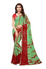 Womens Festive Design Shiffone Silk Printed Saree With Blouse
