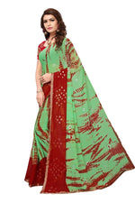 Womens Festive Design Shiffone Silk Printed Saree With Blouse