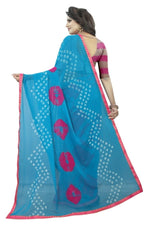 Womens Festive Design Shiffone Silk Printed Saree With Blouse