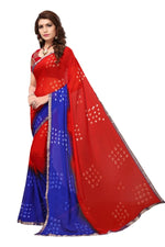 Womens Festive Design Shiffone Silk Printed Saree With Blouse