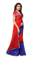 Womens Festive Design Shiffone Silk Printed Saree With Blouse