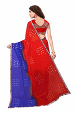 Womens Festive Design Shiffone Silk Printed Saree With Blouse