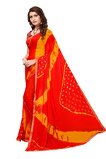 Womens Festive Design Shiffone Silk Printed Saree With Blouse