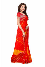 Womens Festive Design Shiffone Silk Printed Saree With Blouse