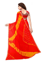 Womens Festive Design Shiffone Silk Printed Saree With Blouse