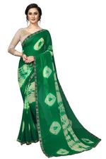 Womens Festive Design Shiffone Silk Printed Saree With Blouse