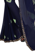 Womens Festive Design Shiffone Silk Printed Saree With Blouse