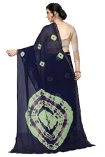 Womens Festive Design Shiffone Silk Printed Saree With Blouse
