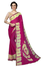 Womens Festive Design Shiffone Silk Printed Saree With Blouse