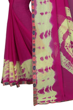 Womens Festive Design Shiffone Silk Printed Saree With Blouse