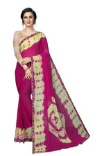 Womens Festive Design Shiffone Silk Printed Saree With Blouse
