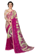 Womens Festive Design Shiffone Silk Printed Saree With Blouse