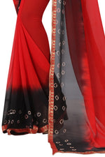 Womens Festive Design Shiffone Silk Printed Saree With Blouse