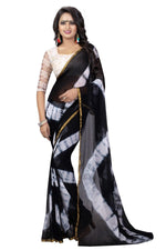 Womens Festive Design Shiffone Silk Printed Saree With Blouse