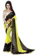 Womens Festive Design Shiffone Silk Printed Saree With Blouse