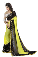 Womens Festive Design Shiffone Silk Printed Saree With Blouse