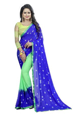 Womens Festive Design Shiffone Silk Printed Saree With Blouse