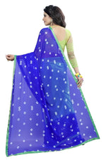 Womens Festive Design Shiffone Silk Printed Saree With Blouse