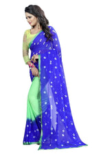 Womens Festive Design Shiffone Silk Printed Saree With Blouse