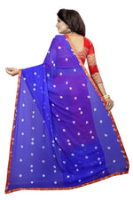 Womens Festive Design Shiffone Silk Printed Saree With Blouse