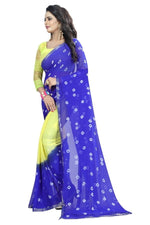 Womens Festive Design Shiffone Silk Printed Saree With Blouse
