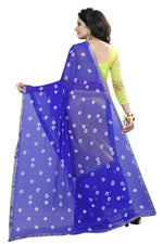 Womens Festive Design Shiffone Silk Printed Saree With Blouse