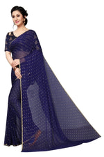 Womens Festive Design Shiffone Silk Printed Saree With Blouse