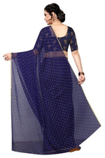 Womens Festive Design Shiffone Silk Printed Saree With Blouse