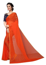 Womens Festive Design Shiffone Silk Printed Saree With Blouse