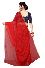 Womens Festive Design Shiffone Silk Printed Saree With Blouse