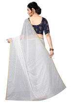 Womens Festive Design Shiffone Silk Printed Saree With Blouse