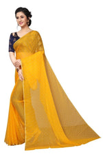 Womens Festive Design Shiffone Silk Printed Saree With Blouse