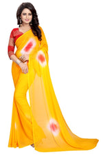 Womens Festive Design Shiffone Silk Printed Saree With Blouse